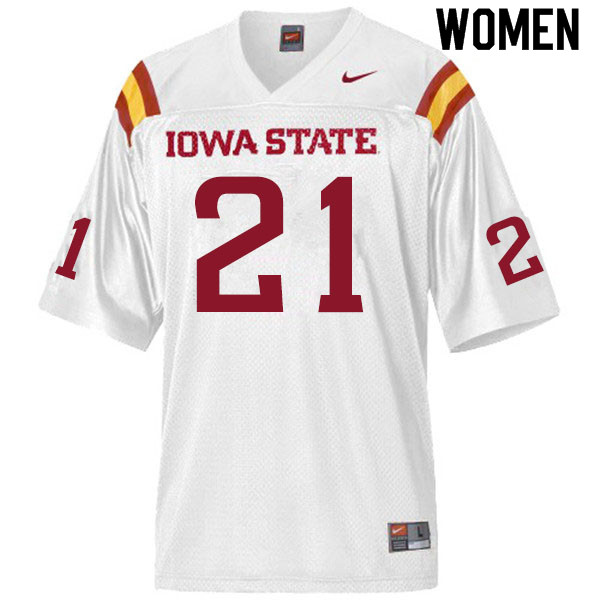 Iowa State Cyclones Women's #21 Jirehl Brock Nike NCAA Authentic White College Stitched Football Jersey DP42S55CU